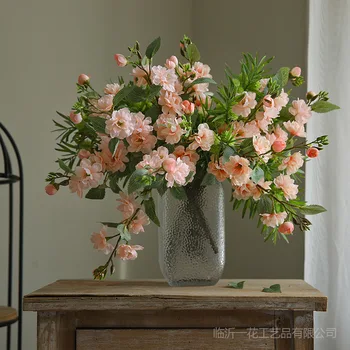 Vyšnių žiedų dirbtinės gėlės vestuvių dekoracijos pirmaujančių gėlių puokštė šilko gėlės namų stalo apdailos gėlių kompozicijos Nuotrauka