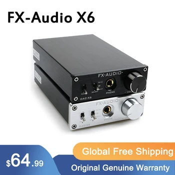 NAUJAS FX-AUDIO DAC-X6 HiFi 2.0 Skaitmeninio Garso Dekoderio VPK Įvestis USB/Bendraašis/Optinis Išėjimas RCA/ Stiprintuvai 24Bit/96KHz DC12V Nuotrauka