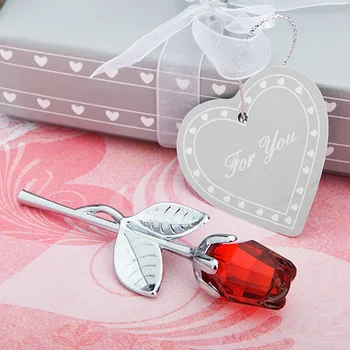 Dirbtinis Mini Crystal Rose Su Metalo Strypas Gėlių Filialas Apdailos Vestuvių Valentino Dienos Dovana Prekių Nuotakos Šalis Džiaugtis Nuotrauka