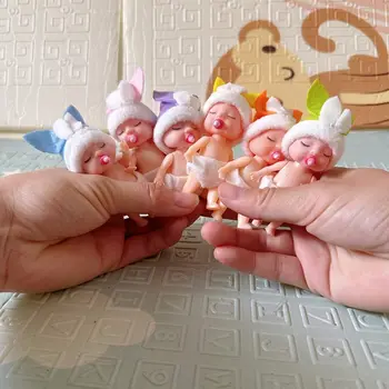 1Pc 9.5 cm Mielas Miega Imituojamas Triušis Kūdikių Elfai Lėlės Su Manekeno Kilnojamojo Rankas, Kojas Miniatiūriniai Lėlių Kawaii Girl Žaislai Nuotrauka