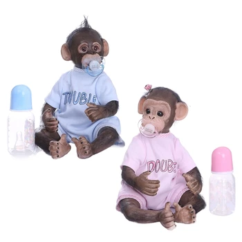 15.8 colių, 40 cm, Reborn Baby Lėlės Mielas Beždžionė Lėlės, Minkšti Silikoniniai Medvilnės Kūno Patogus Moheros realios Žaislai Vaikams Kartu Nuotrauka