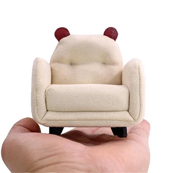 1:12 Miniatiūriniai Lėlių Sofa Gyvūnų Ausų Sofa-lova, Kėdės Modelis Baldų Reikmenys Lėlės Namas Kambarį Dekoro Vaikų Žaislai 